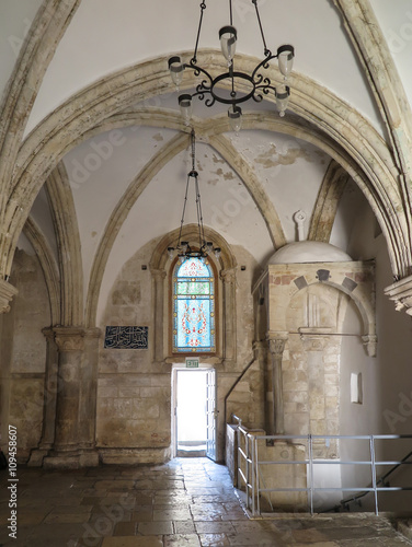Jerusalem , Israel - July 13 . 2015 : Cenacle (Room of the last supper) where Jesus and his disciples held the Passover feast - the Last Supper
