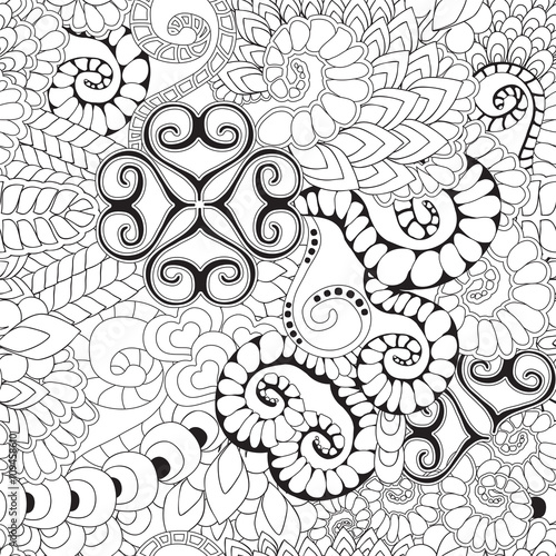 stock vector seamless doodle  floral pattern. orient. abstract b