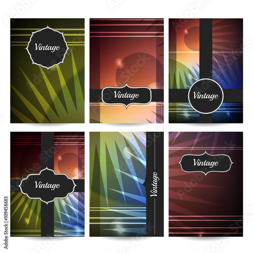stock vector set of design template for flyer, card, poster. bac