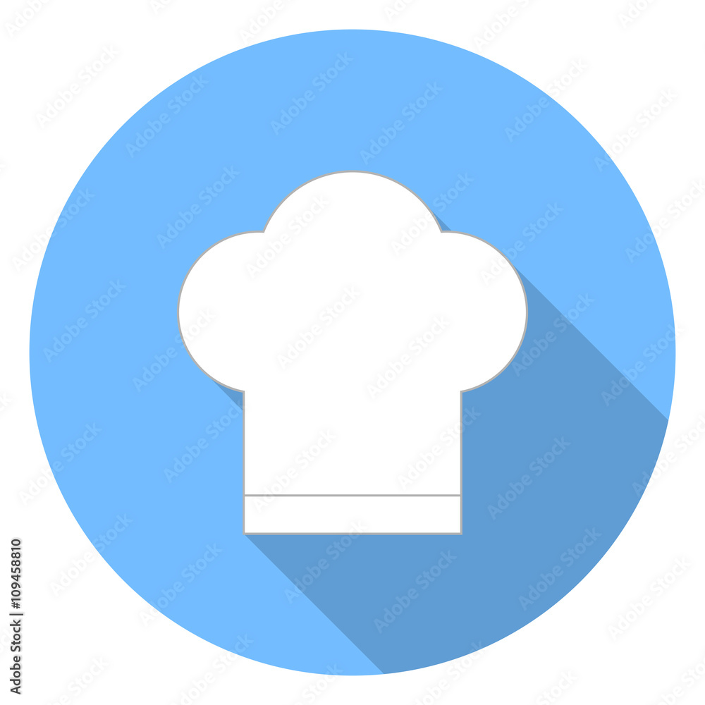 Chef hat long shadow icon Chef hat long shadow icon