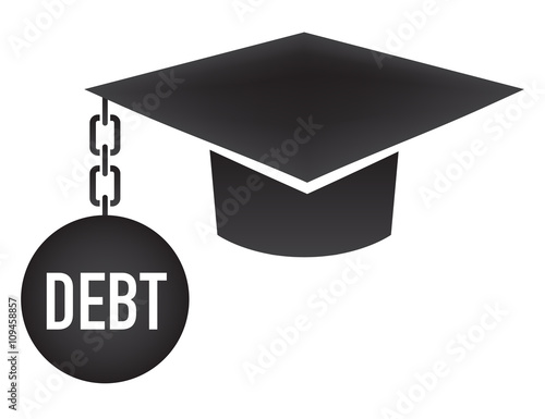 2016 Graduate Student Loan Icons - Crippling Student Loan Graphics for Education Financial Aid or Assistance, Government Loans, and Debt