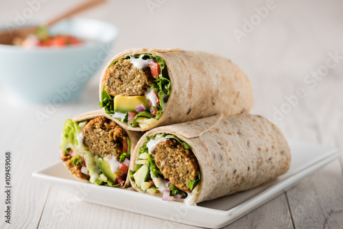 Vegetarian falafel wraps photo