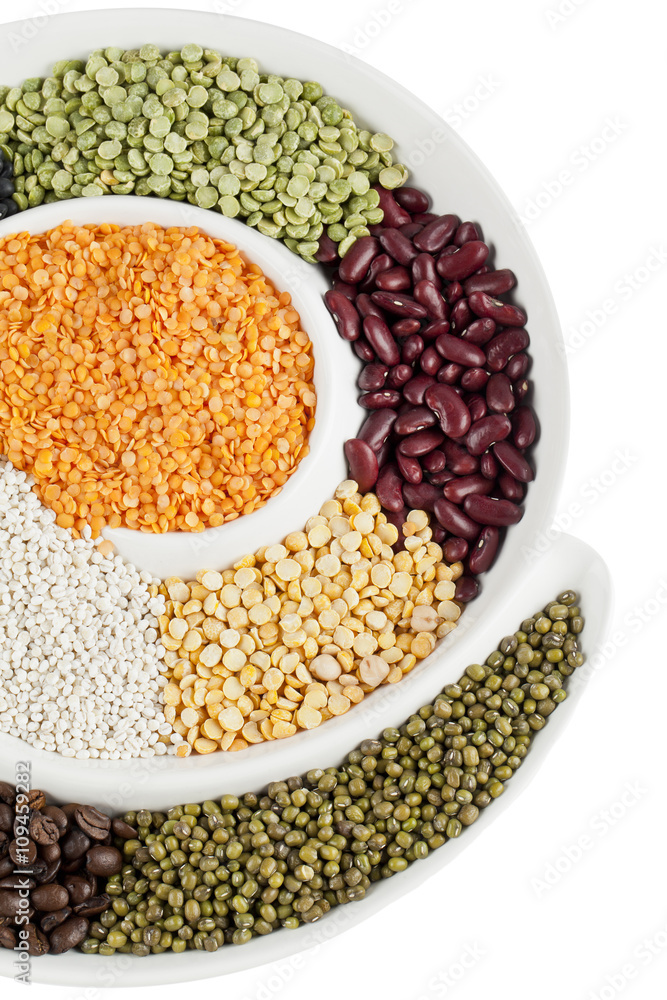 assorted beans in circular bowl assorted beans in circular bowl