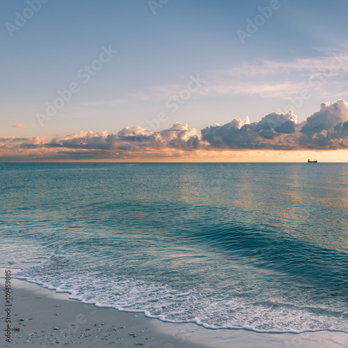 Sunrise over the ocean. Miami Beach. Florida