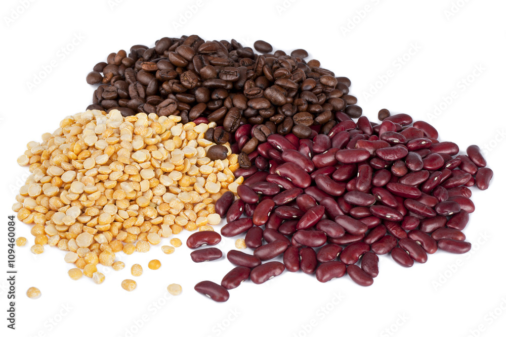 three variety of beans.