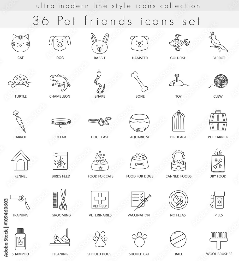 Vector Pet ultra modern outline line icons for web and apps. Vector Pet ultra modern outline line icons for web and apps.