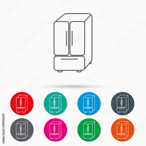 American fridge icon. Refrigerator sign.