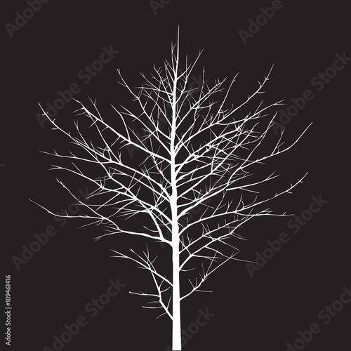 Shape of white Tree. Vector Illustration.