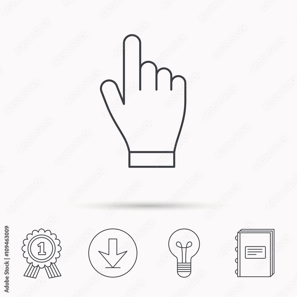 Fototapeta premium Click hand icon. Press or push pointer sign.