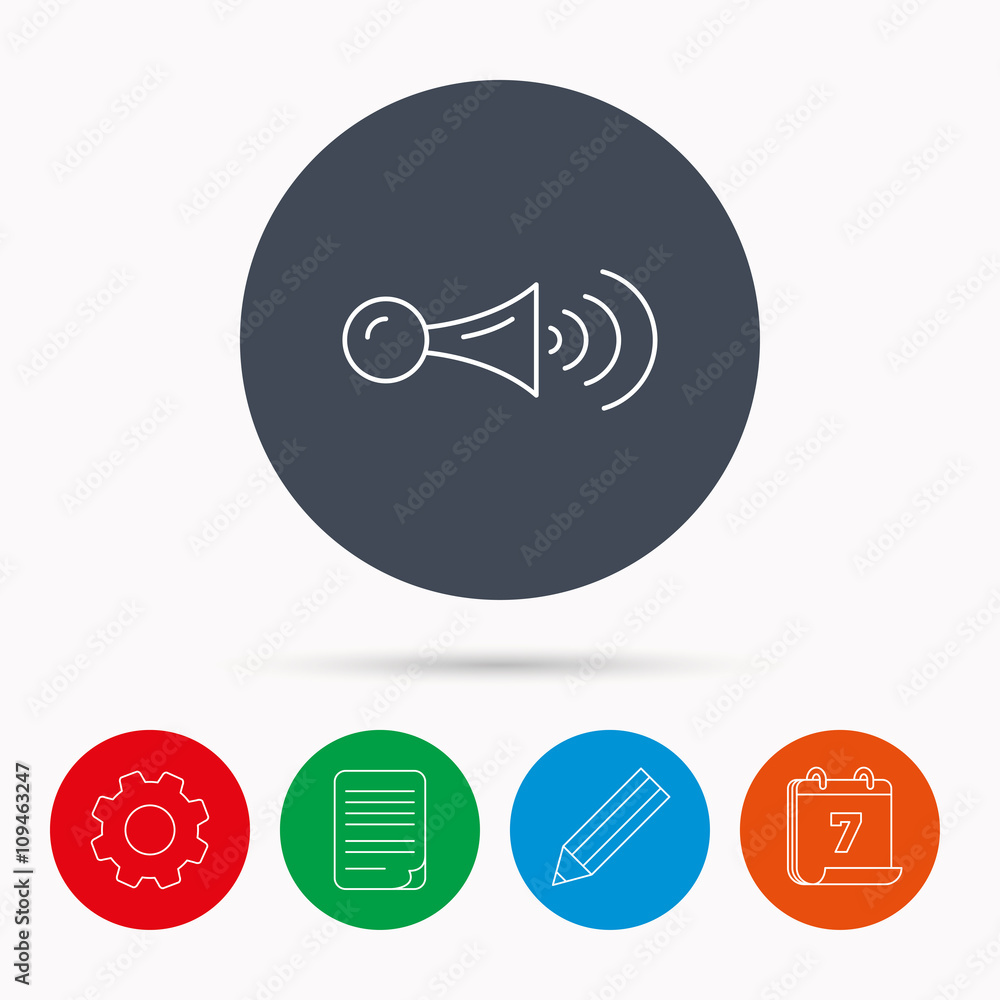 Klaxon signal icon. Car horn sign.