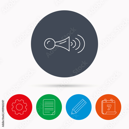 Klaxon signal icon. Car horn sign.