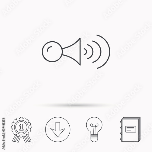 Klaxon signal icon. Car horn sign.