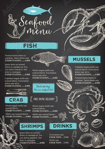 Restaurant cafe menu, template design.