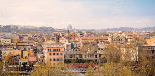 Rome panorama with monument and domes, Italy