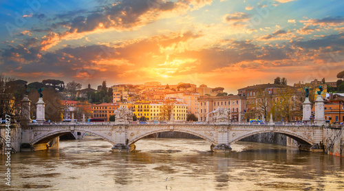 Canvas Print Castel Sant Angelo and Bridge of Angles, Rome, Italy