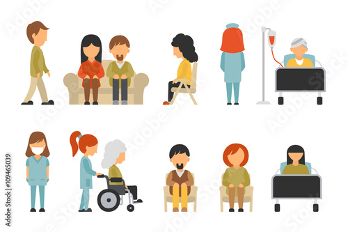 Medical Staff Flat, Isolated On White Background, Doctor, Nurse, Care, People Vector Illustration, Graphic Editable For Your Design
