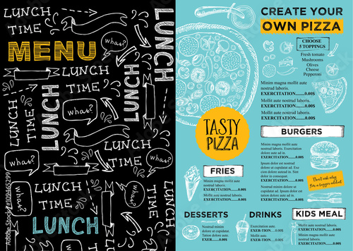 Restaurant cafe menu, template design.