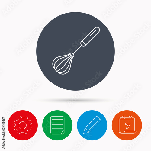 Whisk icon. Kitchen tool sign. © tanyastock