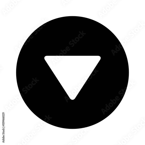 Round down triangle arrow flat icon for apps and websites 