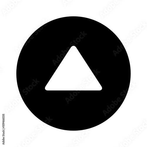 Rounded up triangle arrow flat icon for apps and websites 