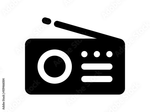 Music radio flat icon for apps and websites