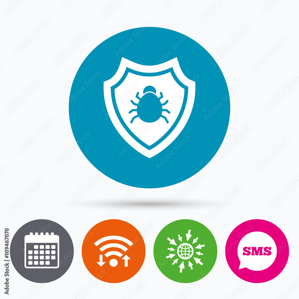 Shield sign icon. Virus protection symbol. Shield sign icon. Virus protection symbol.
