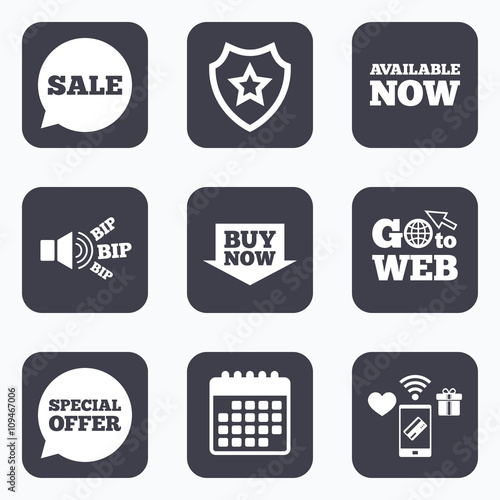 Sale icons. Special offer speech bubbles symbols
