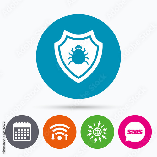 Shield sign icon. Virus protection symbol.