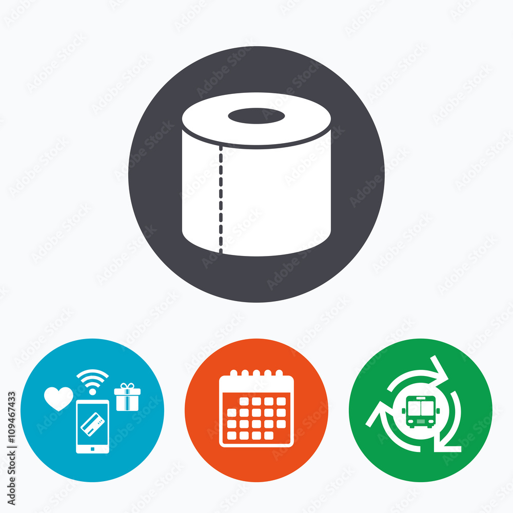 Toilet paper sign icon. WC roll symbol. Toilet paper sign icon. WC roll symbol.