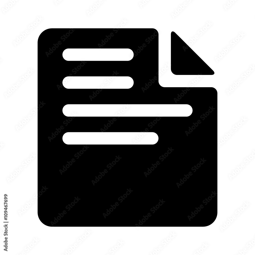 Paper document or document note flat icon for apps and website Paper document or document note flat icon for apps and website