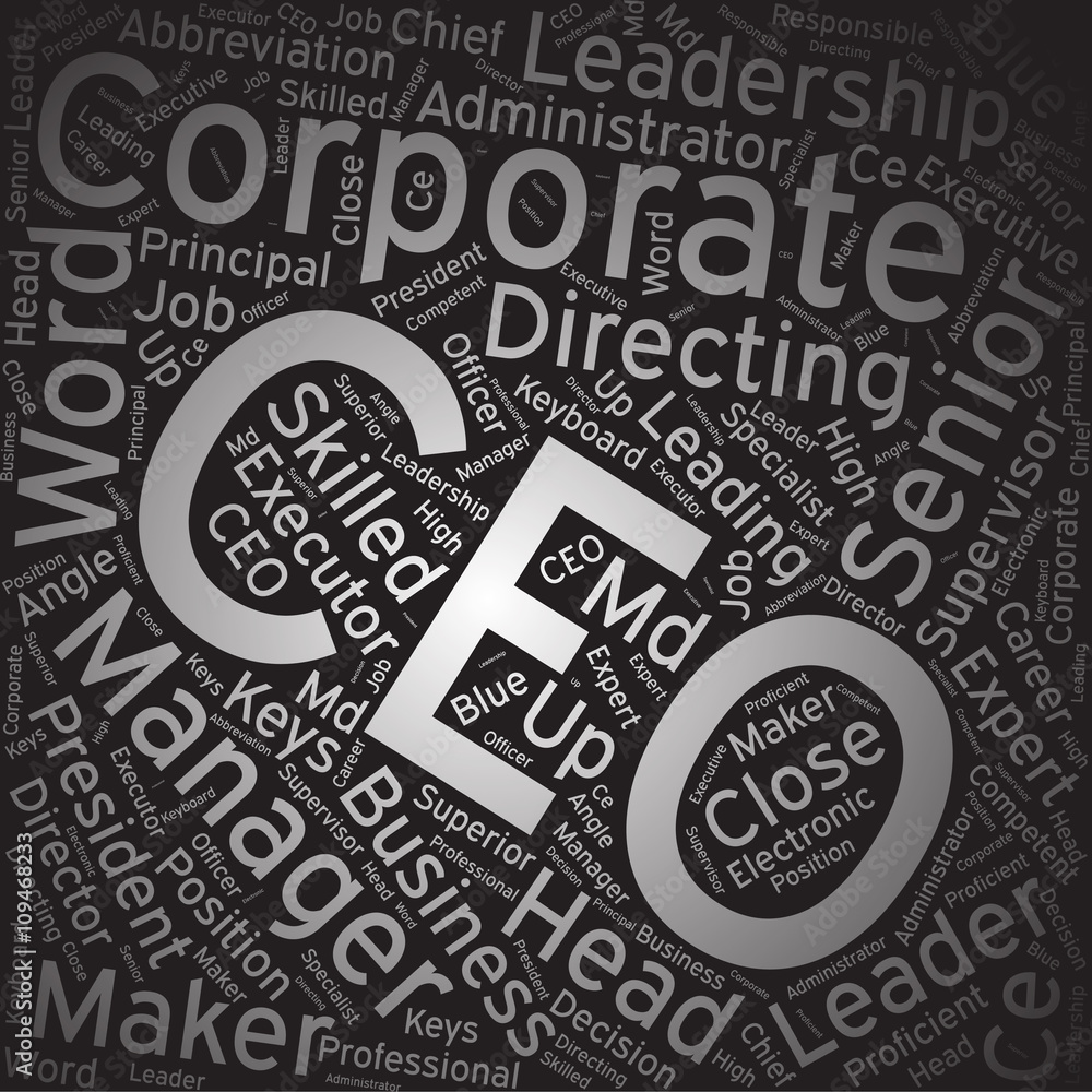 CEO,Word cloud art background