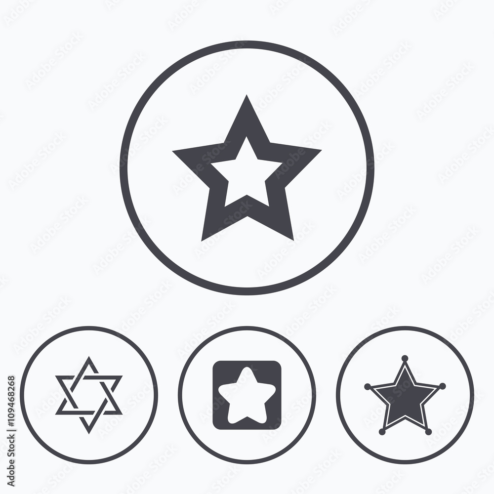 Star of David icons. Symbol of Israel.