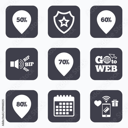 Sale pointer tag icons. Discount symbols.