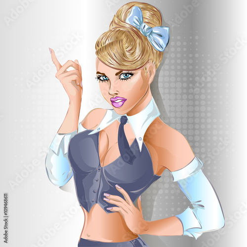 Pin-up sexy business woman portrait