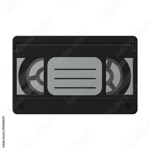 videotape flat icon with long shadow for web