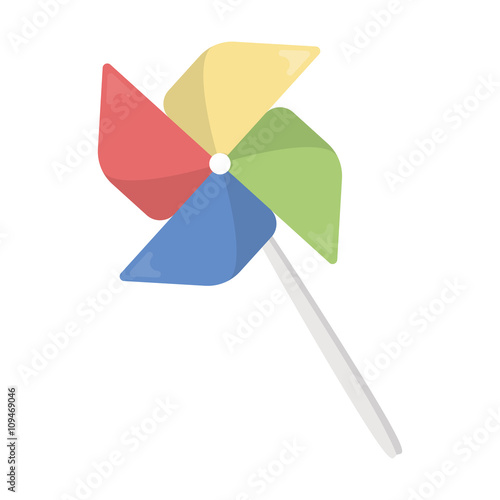 Toy windmill cartoon icon. Illustration for web and mobile design.