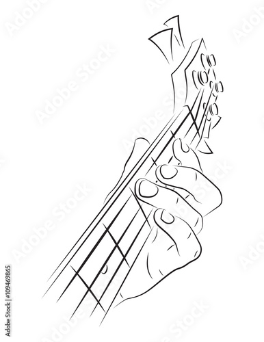 Playing Bass illustration. 
