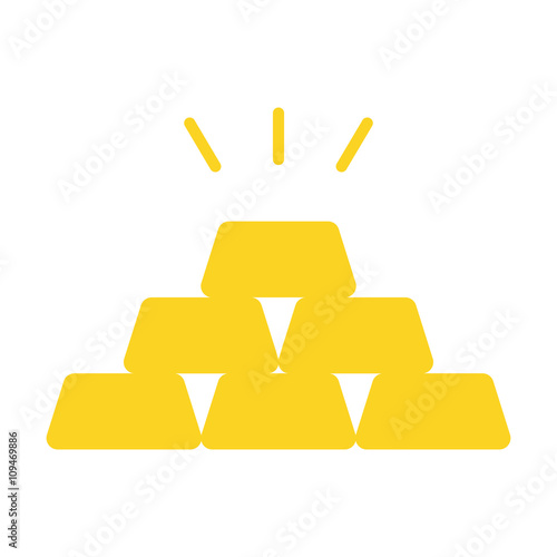 Gold bars flat icon. Illustration for web and mobile design.