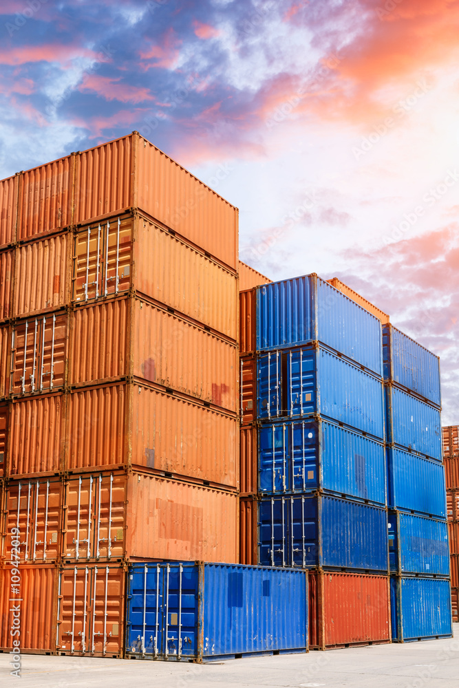 industrial port with containers industrial port with containers