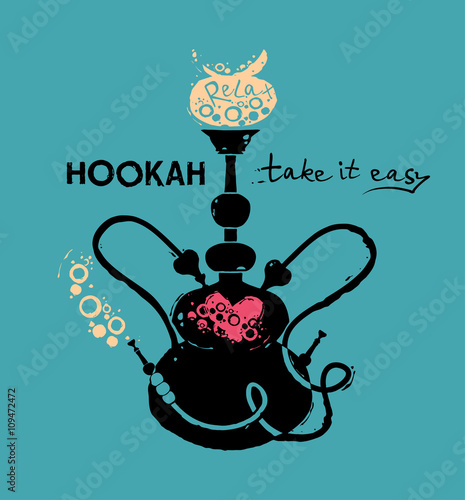 Hookah. Stylish vector illustration.
 photo