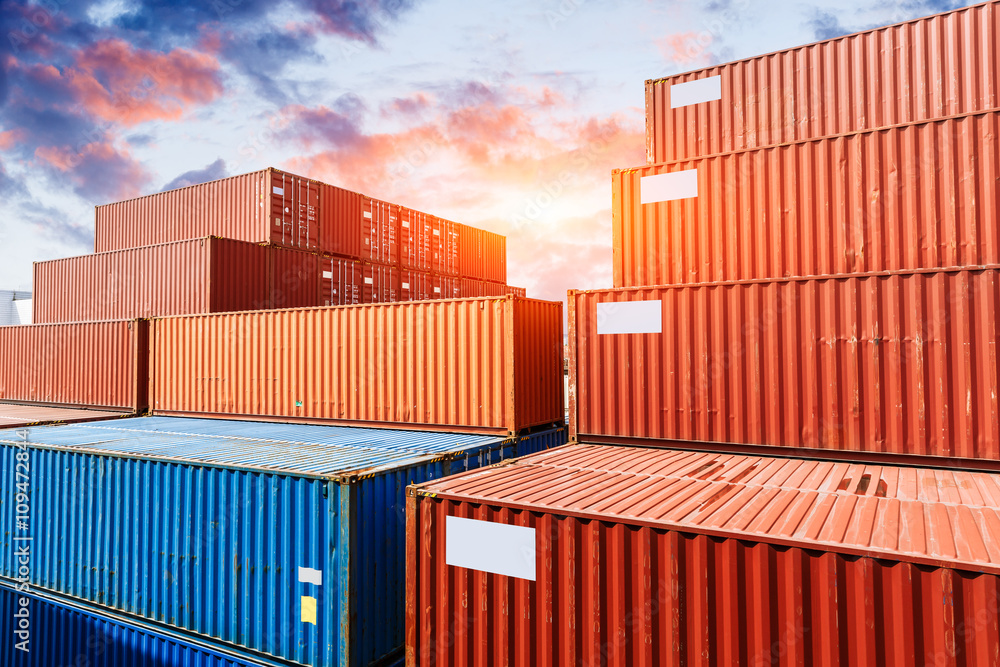 industrial port with containers industrial port with containers