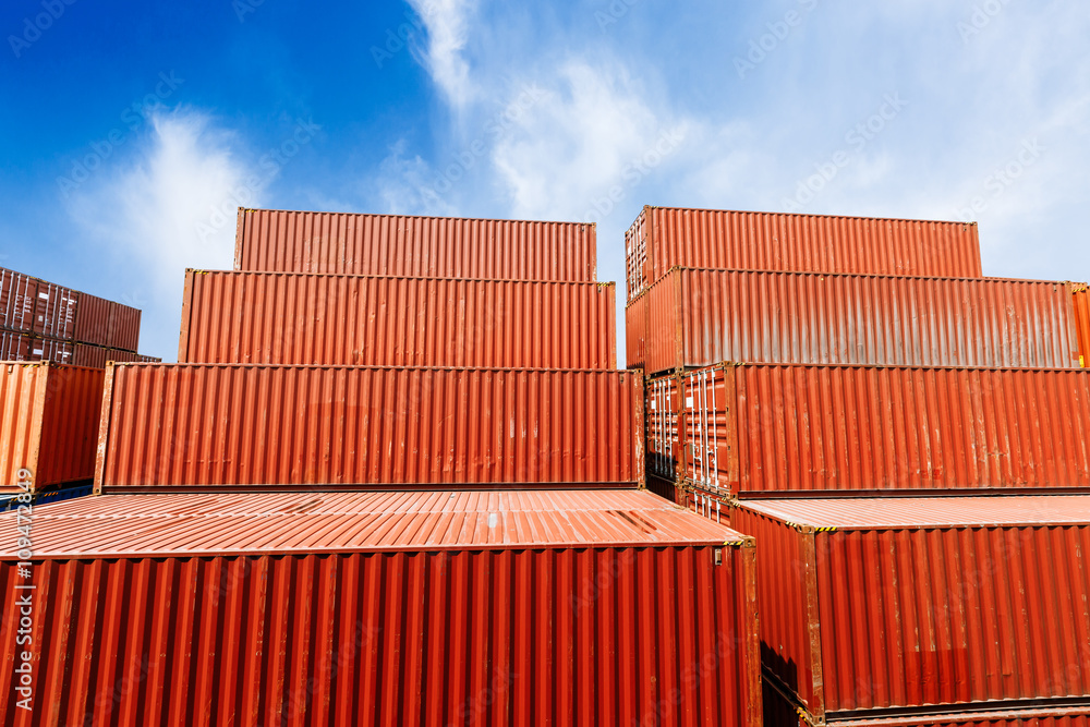 industrial port with containers