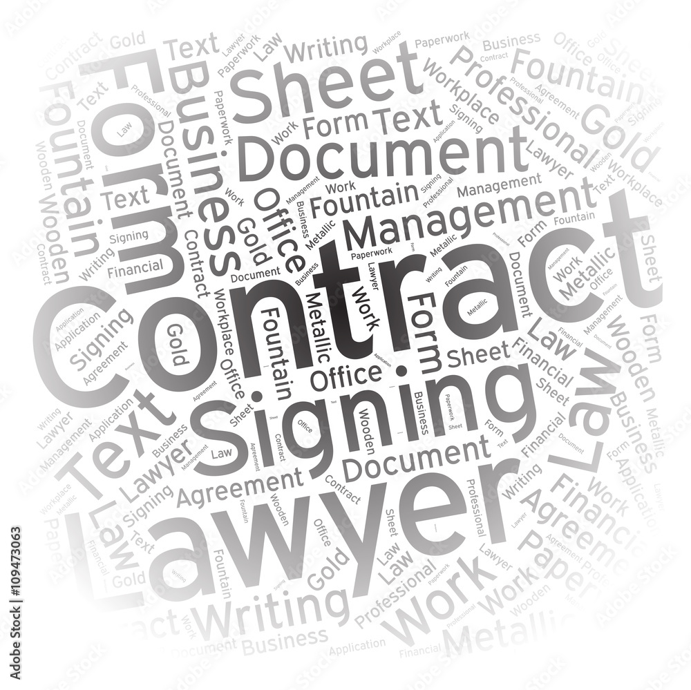 Contract ,Word cloud art background