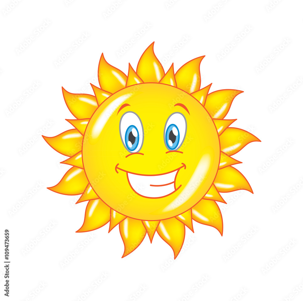 cartoon smiling sunshine Stock Vector | Adobe Stock