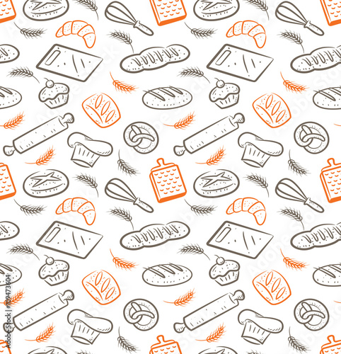 Seamless bakery background
