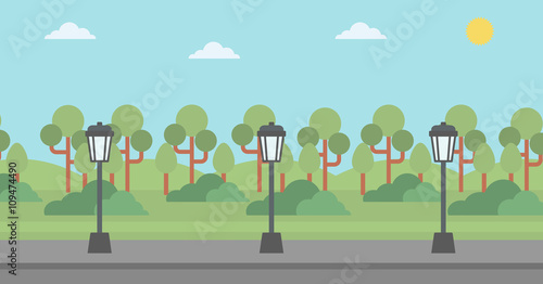 Background of park with streetlight.