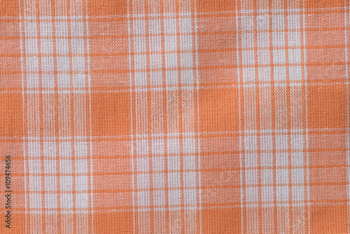  Orange and White Plaid / High resolution background of orange and white plaid 