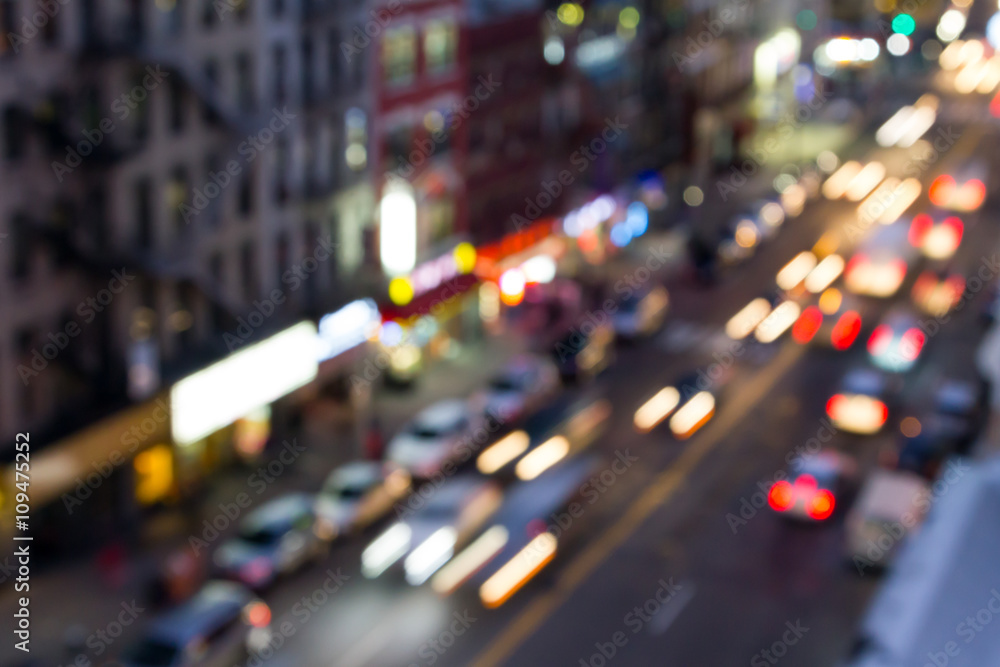 New York City Street Lights Blur 