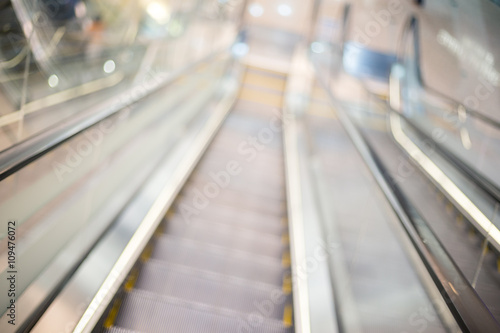 Blur escalator with bokeh