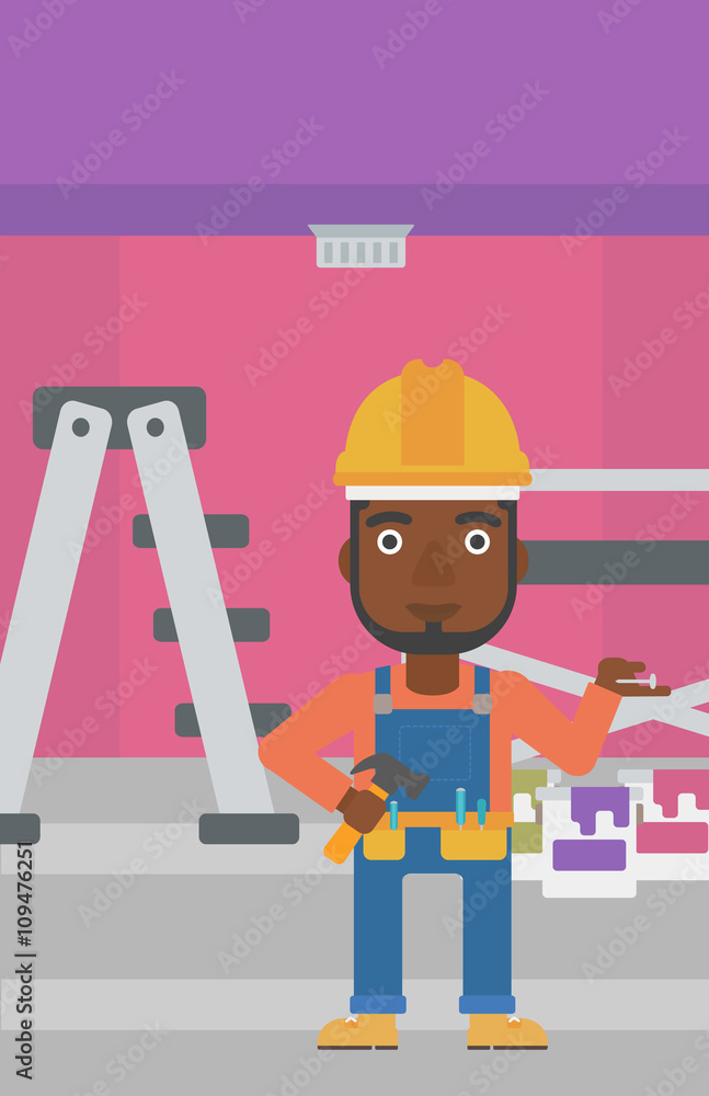 Fototapeta premium Cheerful repairer engineer.